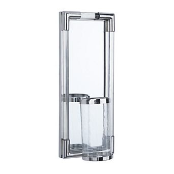 Stella & Eve Stainless Steel Pillar Wall Sconce With Mirror Backing