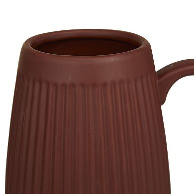 Stella & Eve Ceramic Ribbed Vase With Handles
