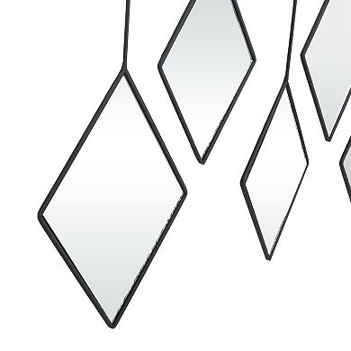 Stella & Eve Metal Diamond Shapes Wall Mirror With Hanging Bar