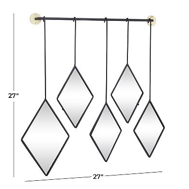 Stella & Eve Metal Diamond Shapes Wall Mirror With Hanging Bar