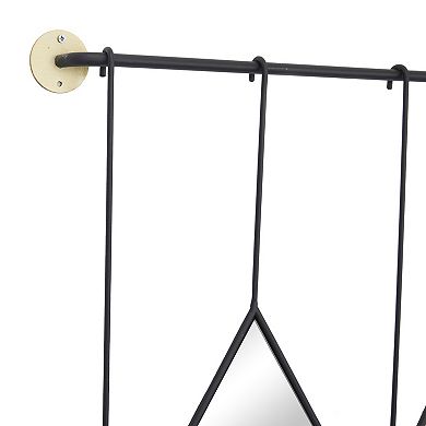 Stella & Eve Metal Diamond Shapes Wall Mirror With Hanging Bar