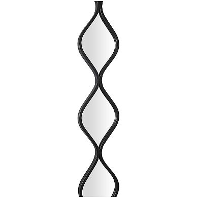 Stella & Eve Metal Slim Stacked Chain 5 Layer Wall Mirror With Tear Drop Pattern