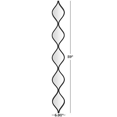 Stella & Eve Metal Slim Stacked Chain 5 Layer Wall Mirror With Tear Drop Pattern