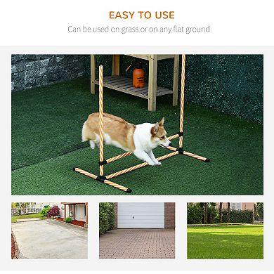 PawHut Outdoor Dog Playset with 6 High Jump Hurdles, Carry Bag, and Whistle