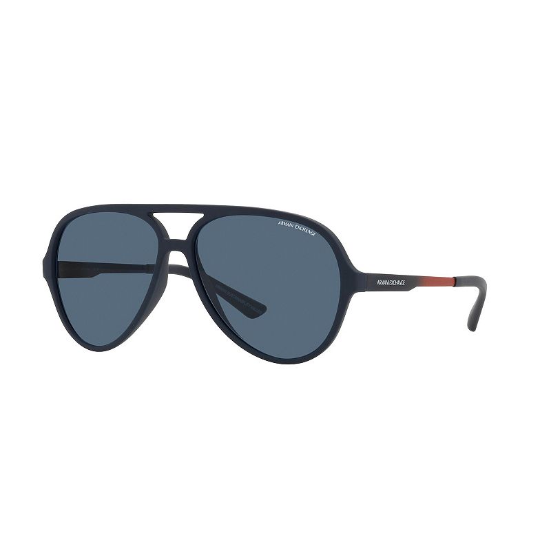 EAN 7895653257504 product image for Men's Armani Exchange 0Ax4133S 60mm Aviator Sunglasses, Matte Blue | upcitemdb.com