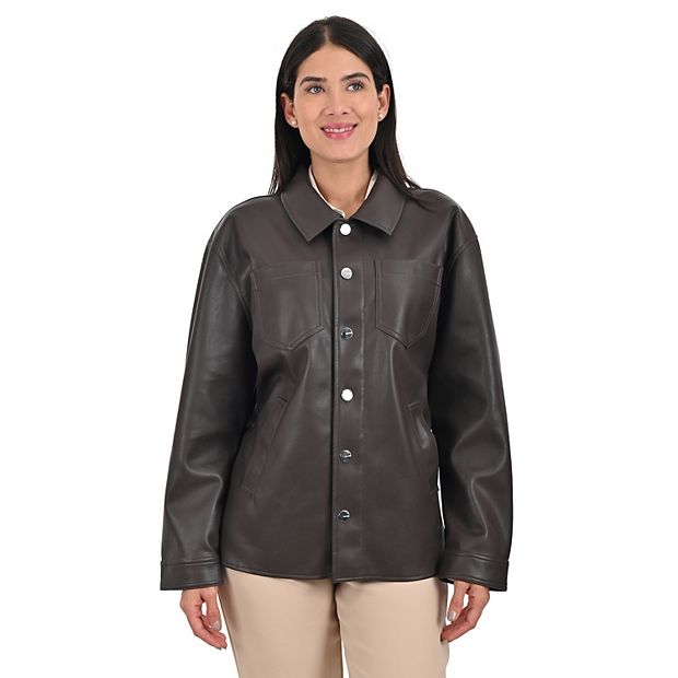Nine West Women's Shirt Jacket NWDO23115US, Brown, S