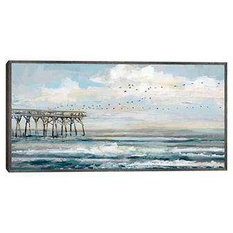 Masterpiece Seaside Flight II Framed Canvas Art