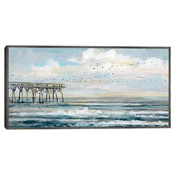 Masterpiece Seaside Flight II Framed Canvas Art