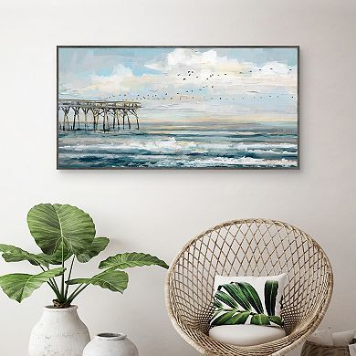 Masterpiece Seaside Flight II Framed Canvas Art