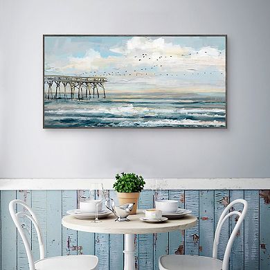 Masterpiece Seaside Flight II Framed Canvas Art
