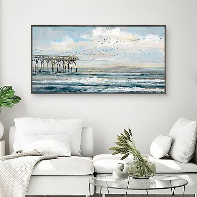 Masterpiece Seaside Flight II Framed Canvas Art