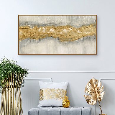Master Piece Golden Stream Framed Canvas Art
