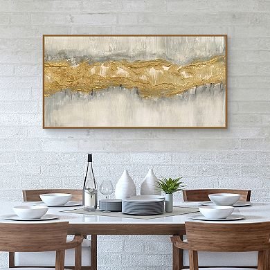 Master Piece Golden Stream Framed Canvas Art