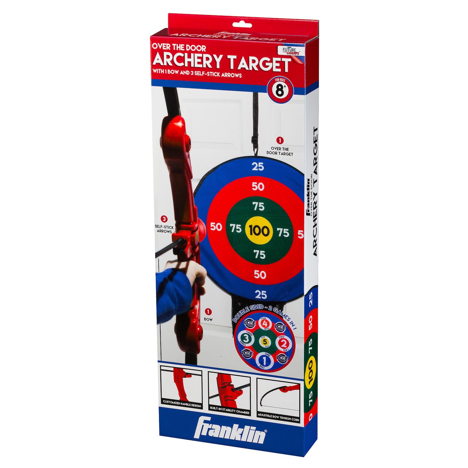 50 Pack Bullseye Large Paper Shooting Range Targets, 10 Rings, 17 x 17 in, Red