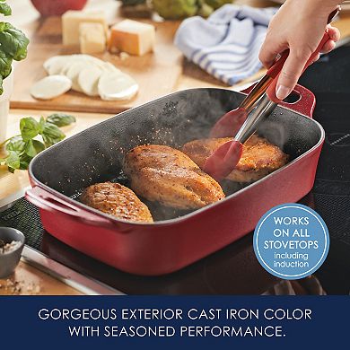 Rachael Ray NITRO 9" x 13" Cast-Iron Roasting Pan