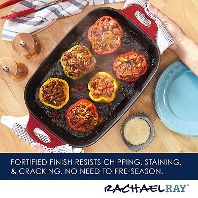 Rachael Ray NITRO 9" x 13" Cast-Iron Roasting Pan