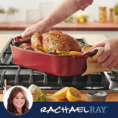 Rachael Ray NITRO 9" x 13" Cast-Iron Roasting Pan