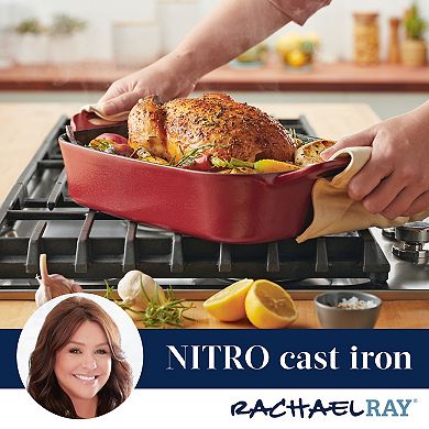 Rachael Ray NITRO 9" x 13" Cast-Iron Roasting Pan