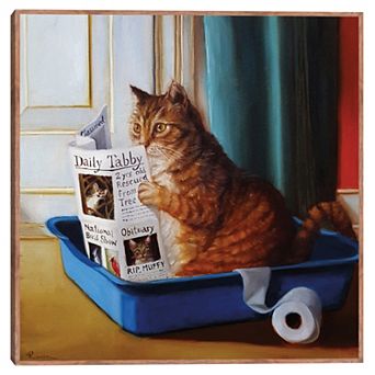 Masterpiece Kitty Throne Framed Canvas Print