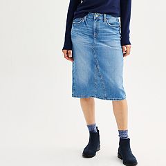 Kohls white denim skirt sales