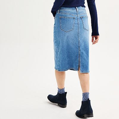 Women s Sonoma Goods For Life Midi Denim Skirt