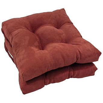 Blazing Needles 16-inch Solid Micro Suede Square Tufted Chair Cushions (Set of 2)