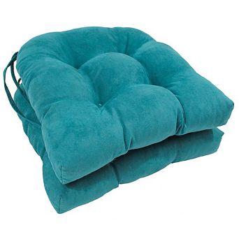 Blazing Needles 16-inch Solid Microsuede U-shaped Tufted Chair Cushions (Set of 2)