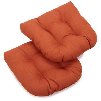 Blazing Needles 19-inch U-Shaped Outdoor Spun Polyester Tufted Dining Chair Cushion (Set of 2)