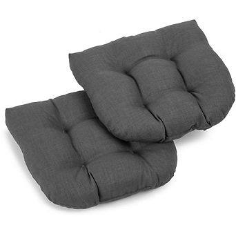 Blazing Needles 19-inch U-Shaped Outdoor Spun Polyester Tufted Dining Chair Cushion (Set of 2)