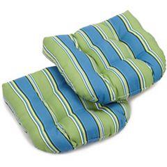 Blazing Needles Natural Twill U-shaped Chair Cushions - Set of 4, Made in  USA, Indoor Use