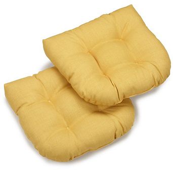 Blazing Needles 19-inch U-Shaped Outdoor Spun Polyester Tufted Dining Chair Cushion (Set of 2)