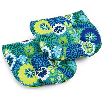 Blazing Needles 19-inch U-Shaped Outdoor Spun Polyester Tufted Dining Chair Cushion (Set of 2)