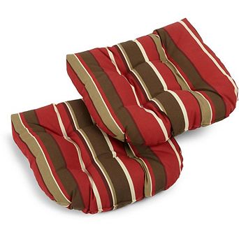 Blazing Needles 19-inch U-Shaped Outdoor Spun Polyester Tufted Dining Chair Cushion (Set of 2)