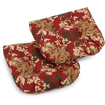 Blazing Needles 19-inch U-Shaped Outdoor Spun Polyester Tufted Dining Chair Cushion (Set of 2)