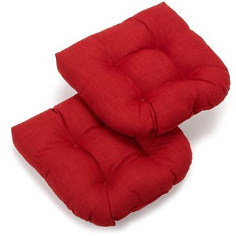 Blazing Needles 19-inch U-Shaped Outdoor Spun Polyester Tufted Dining Chair Cushion (Set of 2)