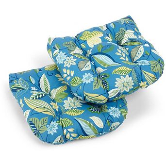Blazing Needles 19-inch U-Shaped Outdoor Spun Polyester Tufted Dining Chair Cushion (Set of 2)
