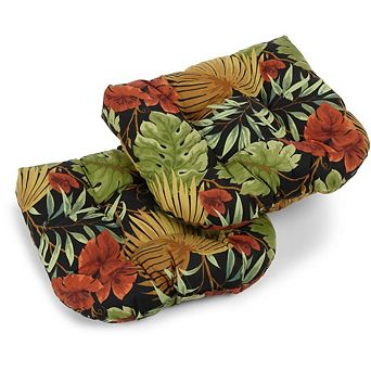 Blazing Needles 19-inch U-Shaped Outdoor Spun Polyester Tufted Dining Chair Cushion (Set of 2)