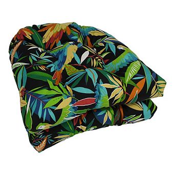Blazing Needles 19-inch U-Shaped Outdoor Spun Polyester Tufted Dining Chair Cushion (Set of 2)
