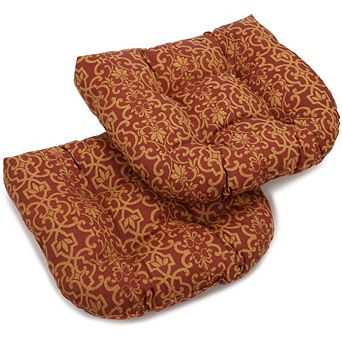 Blazing Needles 19-inch U-Shaped Outdoor Spun Polyester Tufted Dining Chair Cushion (Set of 2)