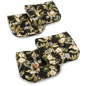 Blazing Needles 19-inch U-Shaped Spun Polyester Outdoor Tufted Dining Chair Cushions (Set of 4)