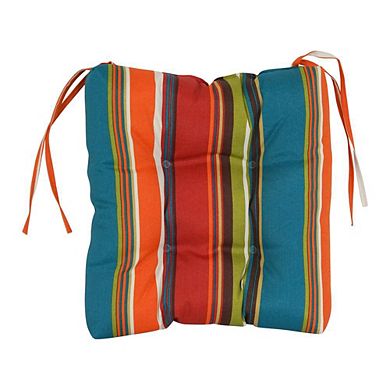 Blazing Needles 16-inch Outdoor Spun Polyester Square Tufted Chair Cushions (Set of 2)