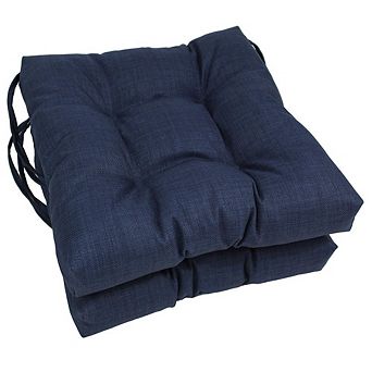 Blazing Needles 16-inch Outdoor Spun Polyester Square Tufted Chair Cushions (Set of 2)