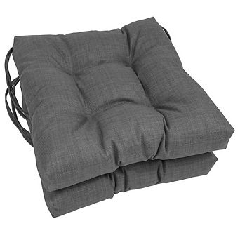 Blazing Needles 16-inch Outdoor Spun Polyester Square Tufted Chair Cushions (Set of 2)
