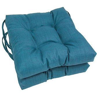Blazing Needles 16-inch Outdoor Spun Polyester Square Tufted Chair Cushions (Set of 2)