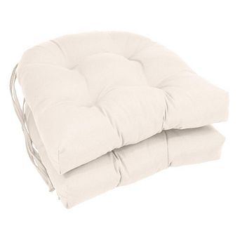 Blazing Needles 16-inch Solid Twill U-shaped Tufted Chair Cushions (Set of 2)