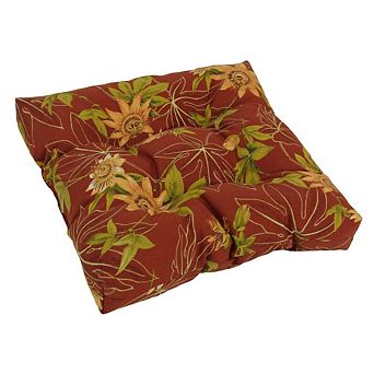 Blazing Needles 19-inch Squared Spun Polyester Tufted Dining Chair Cushion