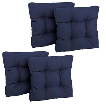 Blazing Needles 19-inch Squared Spun Polyester Tufted Dining Chair Cushion (Set of Four)