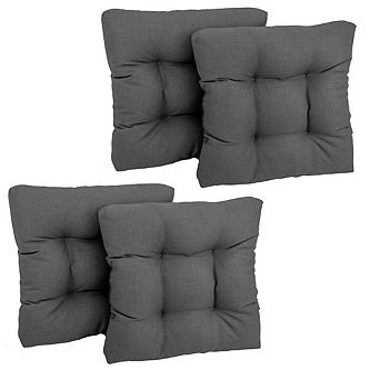 Blazing Needles 19-inch Squared Spun Polyester Tufted Dining Chair Cushion (Set of Four)