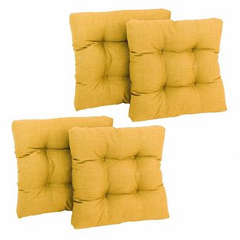 Blazing Needles 19-inch Squared Spun Polyester Tufted Dining Chair Cushion (Set of Four)