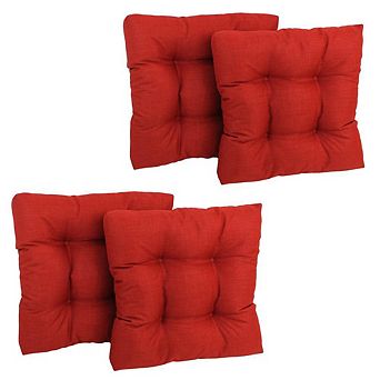 Blazing Needles 19-inch Squared Spun Polyester Tufted Dining Chair Cushion (Set of Four)